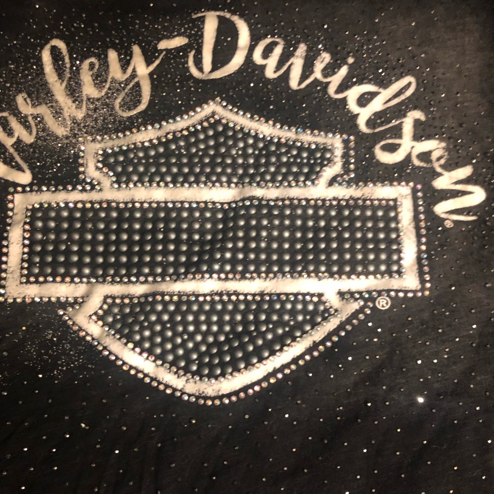 Ladies short sleeve Bedazzled Harley Davidson Tee